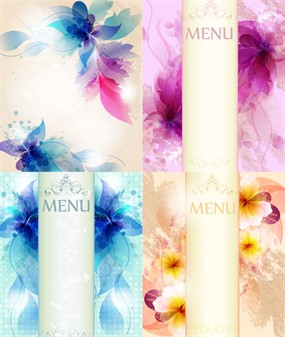 温和花艺设计菜单矢量素材